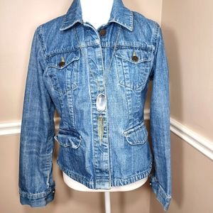 Vintage Eddie Bauer Denim Jeans Jacket, women size M. Outwear!
